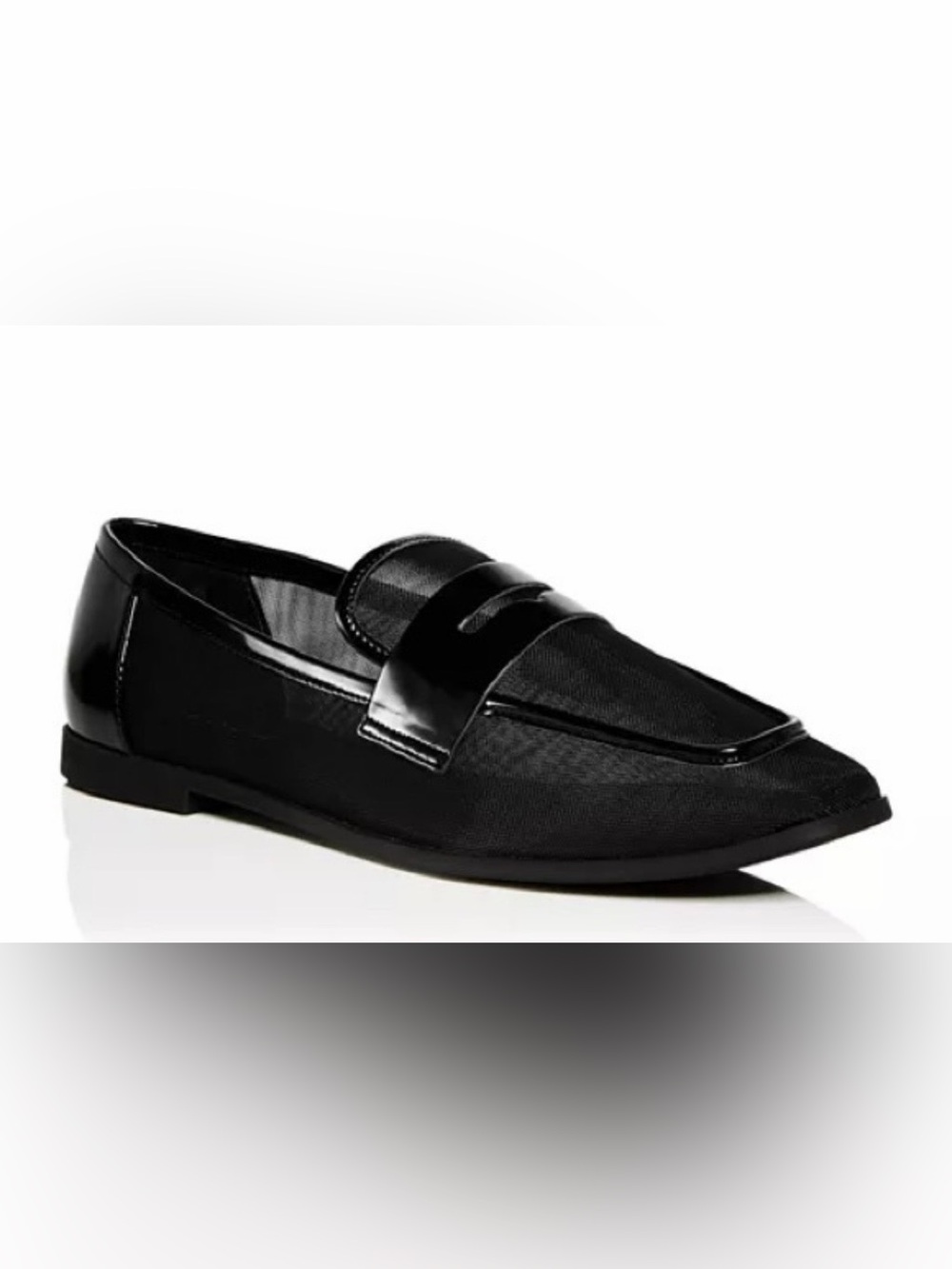 Aqua Neda Black Mesh Loafers